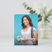 写真カスタム発表付き大学卒業 案内ポストカード (スタンド正面)