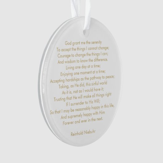 写真カスタム祈りの言葉ソング引用文文字両面 オーナメント (正面)