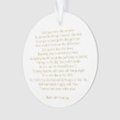 写真カスタム祈りの言葉ソング引用文文字両面 オーナメント (正面)