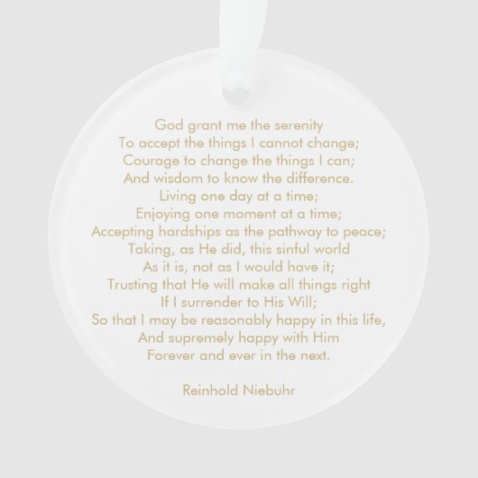 写真カスタム祈りの言葉ソング引用文文字両面 オーナメント (正面)