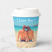 写真カスタム紙カップと文字- I Love You 紙コップ (裏面)
