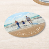 写真カスタム紙コースターあなたの写真と文字 ラウンドペーパーコースター (アングル)