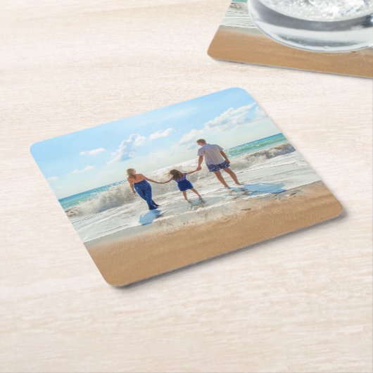 写真カスタム紙コースターお気に入りのー スクエアペーパーコースター (アングル)