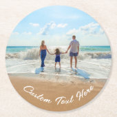 写真カスタム紙コースターと文字名 ラウンドペーパーコースター (正面)