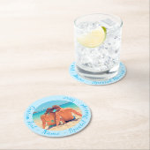 写真カスタム紙コースターと文字名 ラウンドペーパーコースター (インサイチュ)