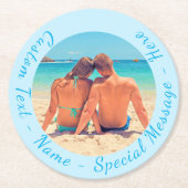 写真カスタム紙コースターと文字名 ラウンドペーパーコースター (正面)