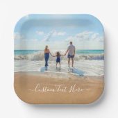 写真カスタム紙プレートあなたの写真と文字 ペーパープレート (正面)