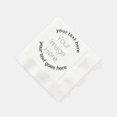 写真カスタム紙プレートあなたの写真と文字 縁ありカクテルナプキン (角)