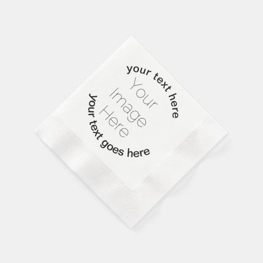 写真カスタム紙プレートあなたの写真と文字 縁ありカクテルナプキン (角)