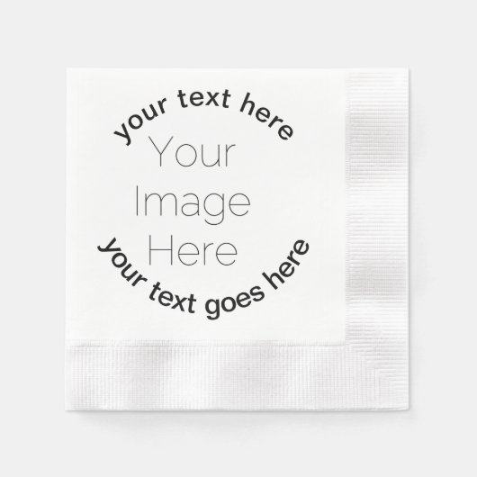 写真カスタム紙プレートあなたの写真と文字 縁ありカクテルナプキン (正面)