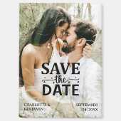 写真カスタム結婚式の日付の保存 マグネット (正面)