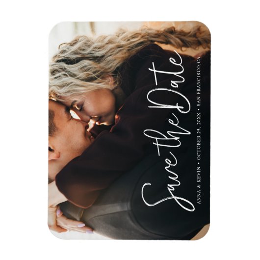 写真カスタム結婚式の日付の保存 マグネット (縦)