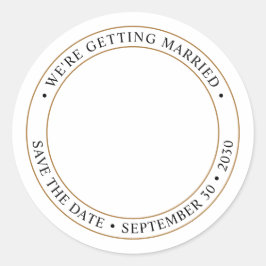 写真カスタム結婚式の日付の保存 ラウンドシール