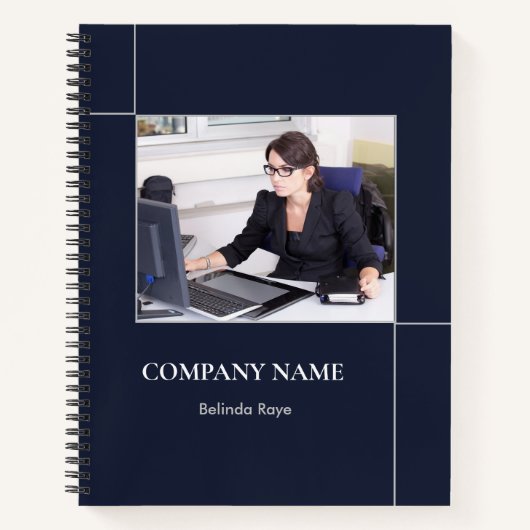 写真カスタム線（青） ノートブック (正面)