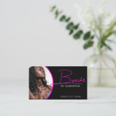 写真カスタム編みヘアアーティスト名刺 コーリングカード (スタンド正面)