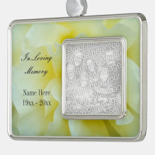 写真カスタム記念オーナメント |思い出を愛して シルバープレートフレームオーナメント (左)