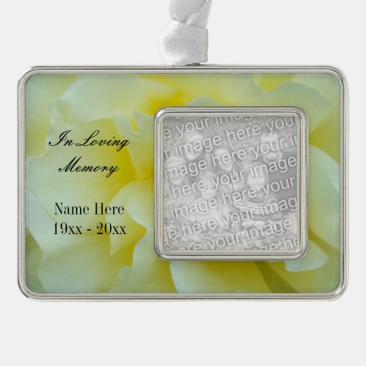 写真カスタム記念オーナメント |思い出を愛して シルバープレートフレームオーナメント (正面)