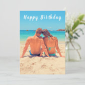 写真カスタム誕生日カードと文字 (スタンド正面)