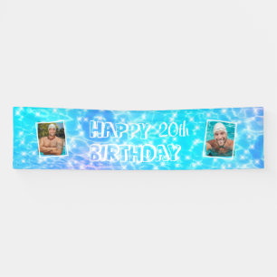 写真カスタム誕生日プールパーティープール水リップル 横断幕