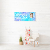 写真カスタム誕生日プールパーティー青い水リップル 横断幕 (インサイチュ)