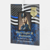 写真カスタム警察の法執行機関 ガラスオーナメント (正面左)