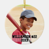 写真カスタム野球またはスポーツ セラミックオーナメント (正面)