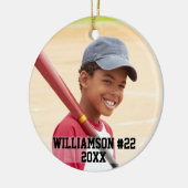 写真カスタム野球またはスポーツ セラミックオーナメント (左)