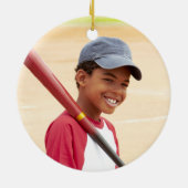 写真カスタム野球またはスポーツ セラミックオーナメント (裏面)