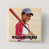 写真カスタム野球またはスポーツ 缶バッジ (正面)