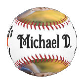 写真カスタム野球:父の日の贈り物 野球ボール (裏面)