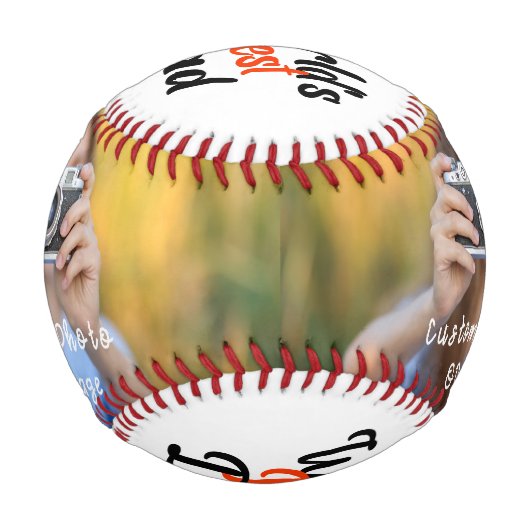 写真カスタム野球：父の日の贈り物 野球ボール (正面)