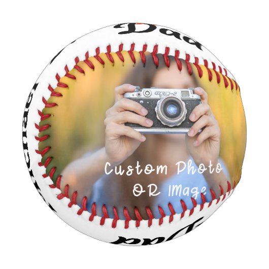 写真カスタム野球：父の日の贈り物 野球ボール (正面左)