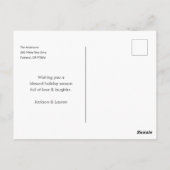 写真カスタム金ゴールドスタイリッシュブラックのクリスマスツリー ポストカード (裏面)