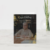 写真カスタム金ゴールド紙吹雪退職従業員 サンキューカード (正面)