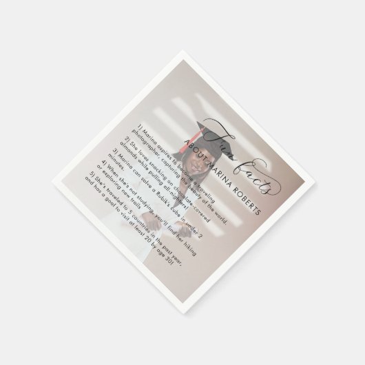 写真カスタム院生おもしろい事実卒業会 スタンダードカクテルナプキン (角)