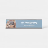 写真カスタム青の写真家 デスクネームプレート (正面)