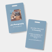 写真カスタム青の写真家 バッジ (正面&裏面)