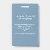 写真カスタム青の写真家 バッジ (裏面)