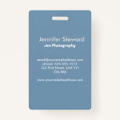 写真カスタム青の写真家 バッジ (裏面)