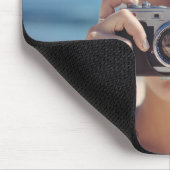 写真カスタム青の写真家 マウスパッド (コーナー)