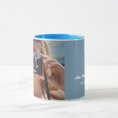 写真カスタム青の写真家 マグカップ (中央)