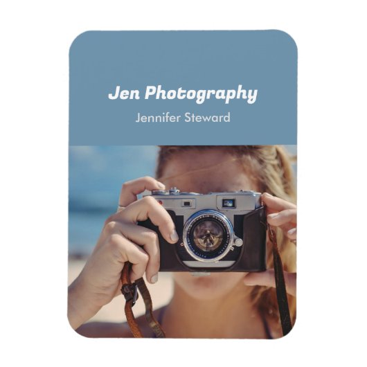 写真カスタム青の写真家 マグネット (縦)