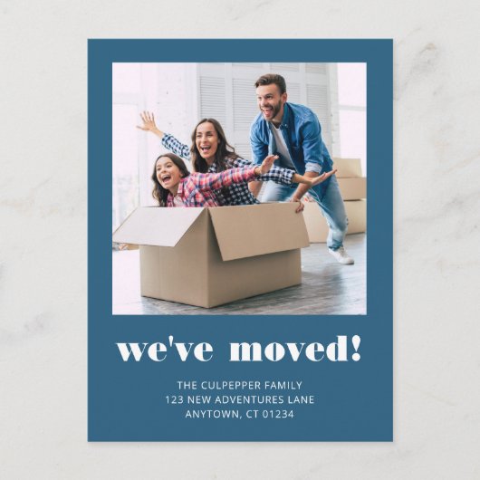 写真カスタム青の動きの発表 ポストカード (正面)