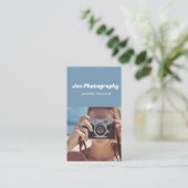 写真カスタム青 名刺 (スタンド正面)