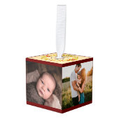 写真カスタム飾りの家族 キューブオーナメント (正面アングル)