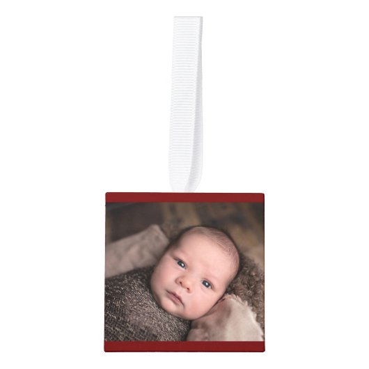 写真カスタム飾りの家族 キューブオーナメント (正面)