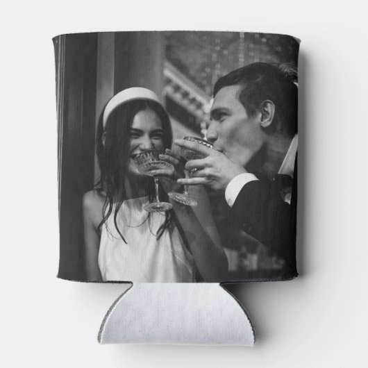 写真カスタム、おもしろいファクトミニマル結婚リスト 缶クーラー (裏面)