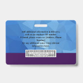 写真カスタム、バーコード、ロゴ付き従業員バッジ バッジ (裏面)