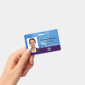 写真カスタム、バーコード、ロゴ付き従業員バッジ バッジ (手持ち)