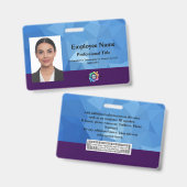 写真カスタム、バーコード、ロゴ付き従業員バッジ バッジ (正面＆裏面)